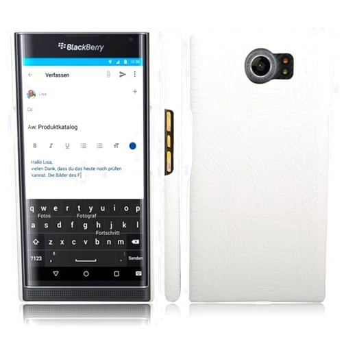 Toshion Zshion for BlackBerry Priv Case,Croco Premium PU Leather Protective Cases Simple Deurable and Lightweight Case for BlackBerry Priv (White)