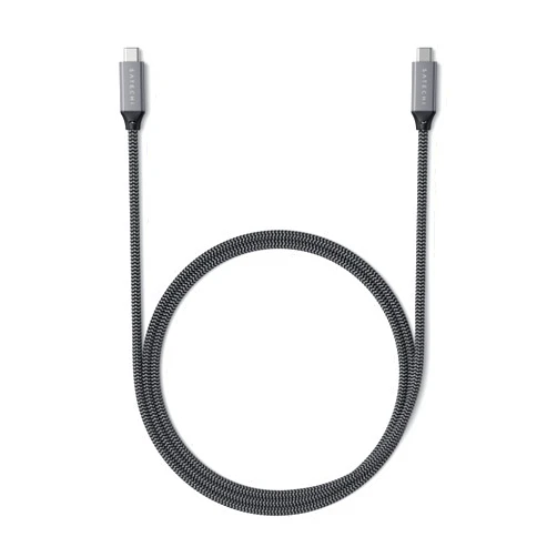 Satechi USB C to USB C 4.0 Pro Cable, 140W Power Delivery, 8K Resolution @ 60Hz, 4K @ 120Hz Single or 4K @ 60Hz Dual Display, 40Gbps Data Transfer, Downward Compatible to 2.0 USBC Devices (30in/80cm)