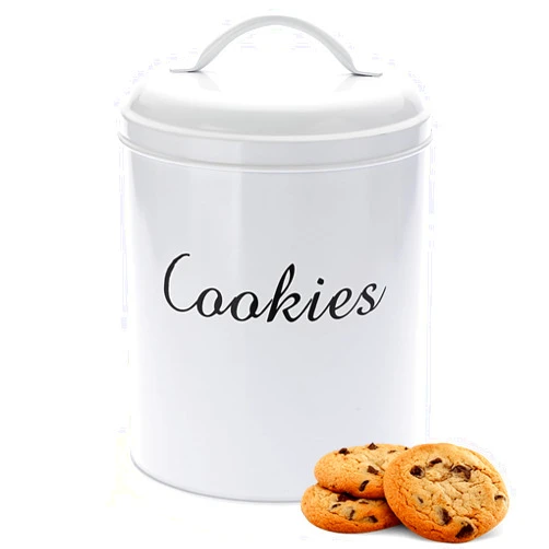 BSTKEY Large Cookie Tin, Airtight Cookie Snack Jars with Lid, Decorative Candy Canister, Baking Gift Tins Farmhouse Countertop Tinplate Box for Storing Patisseries, Puff Pastries Craft Supplies