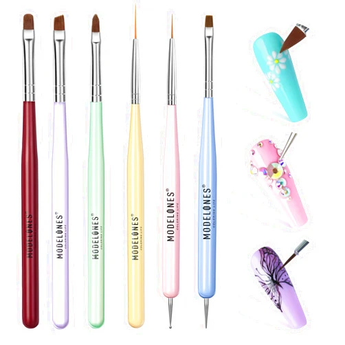 Modelones Nail Art Brushes Set, Nail Brush kit Gel Polish, Extension Gel, Liner, Carving, Apex Building, Dotting Pens Professional Tools for Drawing Painting 3D Design Salon & DIY Use
