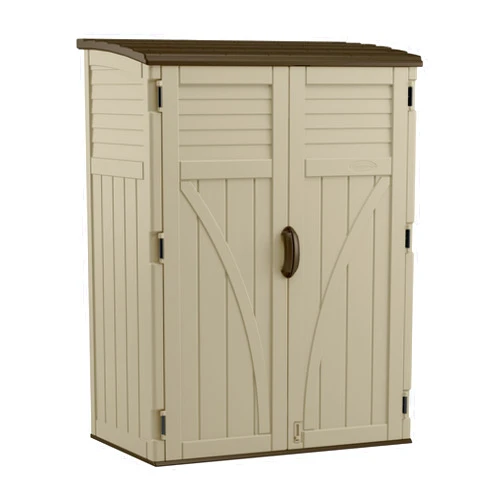 Suncast 54 Cubic Feet Vertical Storage Shed with Durable Plastic Construction, Multiple Wall Panels and Ample Space for Outdoor Storage