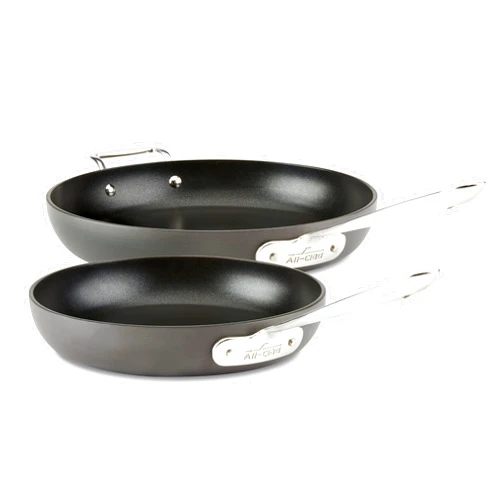 All-Clad E7859064 HA1 Hard Anodized Nonstick Fry Pan Cookware Set, 10 Inch and 12 Inch Fry Pan, 2 Piece, Black