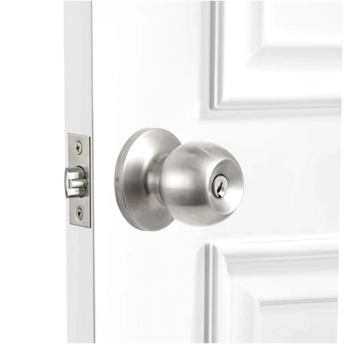 KIAYACI Entry Door Knob with Key for Entry Door Bedroom Bathroom Silver Made by Corrosion Resistant Stainless Steel