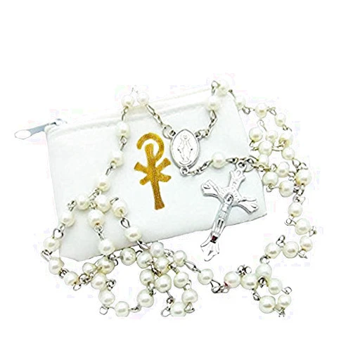 Elysian Gift Shop Catholic 6mm Beads Rosary with Vinyl Rosary Case
