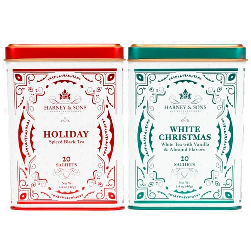 Harney & Sons Holiday Tea Set, with our Spiced Holiday Blend and our White Christmas Blend