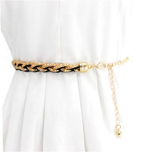 Masiter Sequin Mesh Waist Chain Belt Braid Belly Body Chain Dancing Party Bdoy Jewelry Accesories for Women and Girls