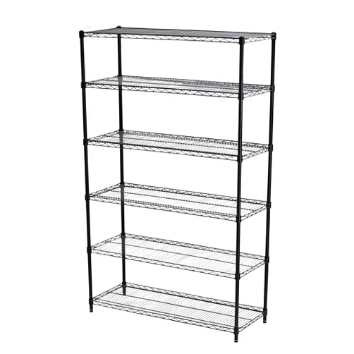 Alera ALESW664818BL NSF Certified 6-Shelf 48 in. x 18 in. x 72 in. Wire Shelving Kit - Black