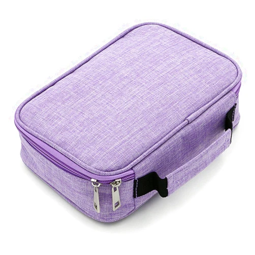 BTSKY® High Capacity Zipper Pens Pencil Case- Multi-Functional Stationery Pouch 72 Slots Colored Portable Pencil Bags With 2 Removable Sleeves(Purple)