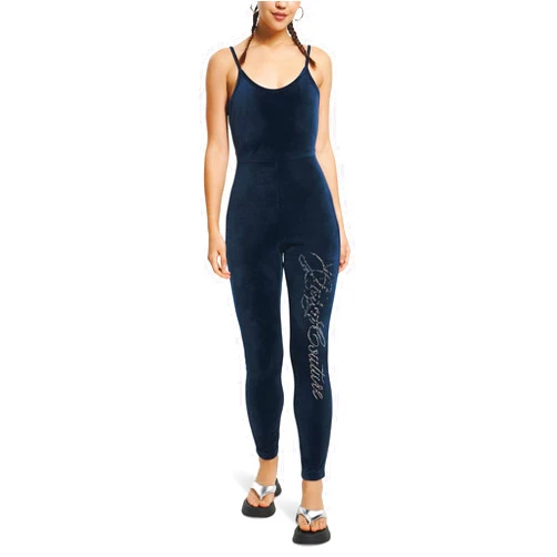 Juicy Couture womens Strappy Jumpsuit With Fitted Leg and Bling