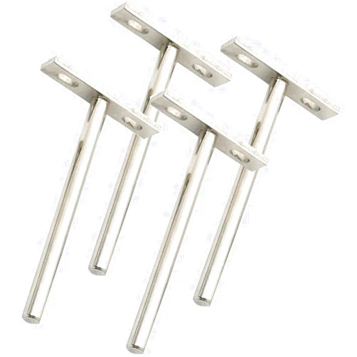 Vvlo 4 Packs Concealed Hidden T Shelf Bracket,Steel Floating Shelf Support Heavy Duty Invisible Bracket,for Wall Mounted Decoration Cabinet Furniture Shelf,with Screws (Size : 72mm/3in)