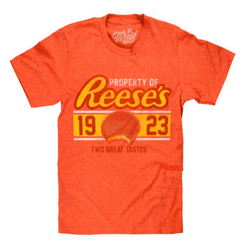 Tee Luv Reese's Peanut Butter Cup T-Shirt - Retro Reeses Candy Logo Shirt