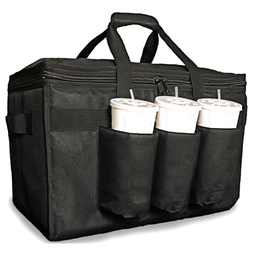 FRESHIE Insulated Food Delivery Bag with Cup Holders/Drink Carriers Premium, For Doordash, Uber Eats, Grubhub, Pizza Bag, Catering, Beverage, Commercial Quality (XL Pro, 2 Pack)