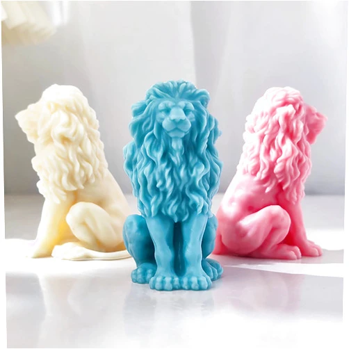 ESEDAGE 3D Lion Candle Mold Animal Mold Lion Mold Silicone Mold for Resin Candle Mold Handmade Candle Mold Candle Making Mold Bubble Resin Making Molds Craft Supplies Animal Mold