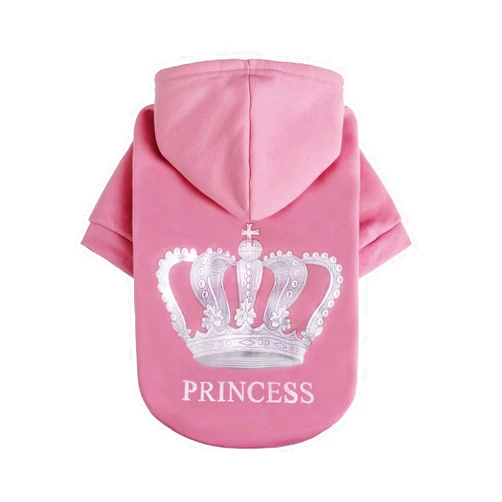 EXPAWLORER Princess Dog Hoodie-Soft Dog Sweater Calming Fleece Sweatshirt Cold Weather Pet Clothes,Pitbull Clothes Outfits,Coat Apparel for Puppy,Cat, Small Medium Large Dogs