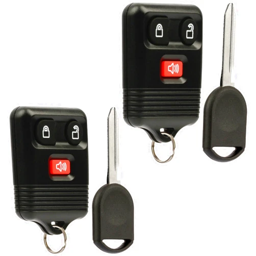USARemote Car Key Fob Keyless Entry Remote fits Ford, Lincoln, Mercury, Mazda with Ignition Key (CWTWB1U331 GQ43VT11T CWTWB1U345 3-btn), Set of 2