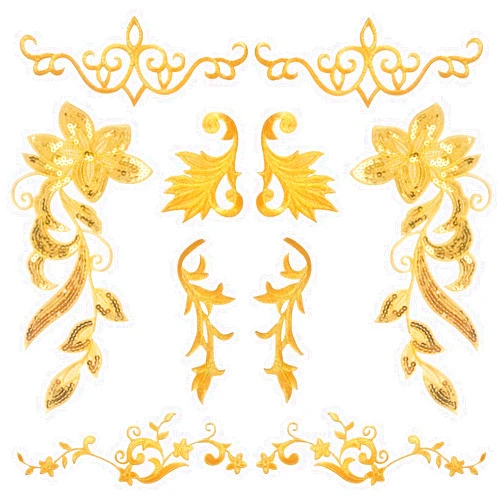 Mililanyo 10 Pieces Gold Flower Embroidery Patch Sewing Craft Decoration Embroidery Patches Sewing On Repair Patches for DIY Craft Projects