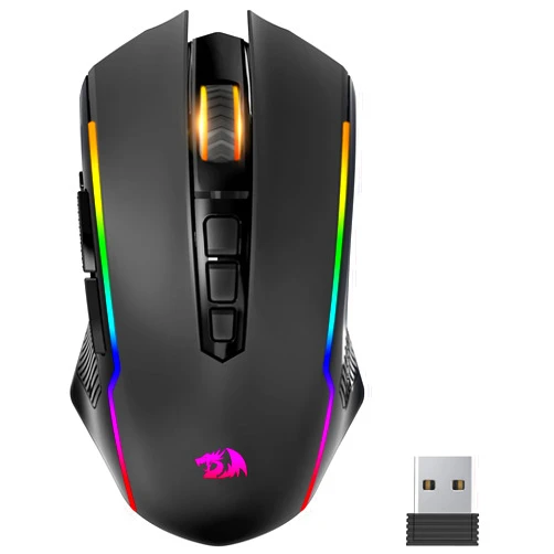 Redragon Gaming Mouse, Wireless Mouse Gaming with 8000 DPI, PC Gaming Mice with Fire Button, RGB Backlit Programmable Ergonomic Mouse Gamer, Rechargeable, 70Hrs for Windows, Mac Gamer, Black