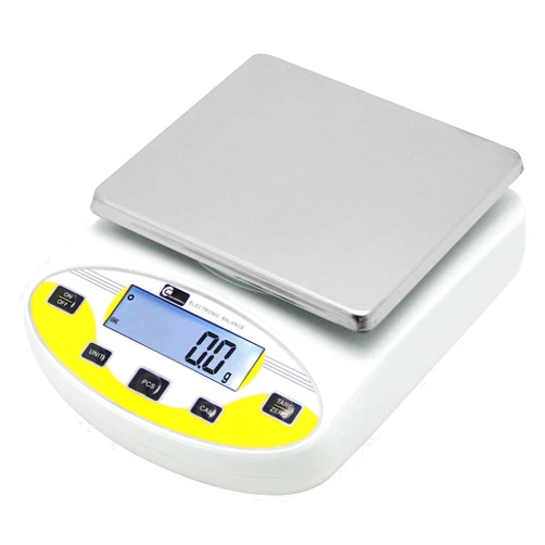 CGOLDENWALL Large Range Lab Digital Analytical Balance Lab Precision Scale Jewelry Kitchen Scales Electronic Balance Weighing and Counting Scale 0.1g Calibrated Pan Size 180140mm Yellow (10kg, 0.1g)
