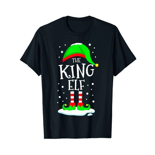 Matching Family Christmas Outfit Women Men Kids The King Elf Christmas Family Matching Xmas Funny Men Boys T-Shirt