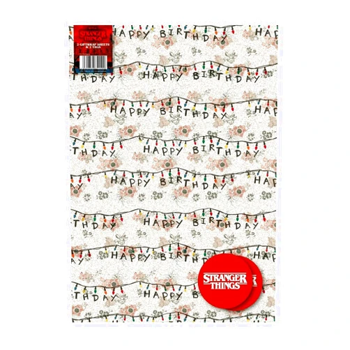 By Danilo Promotions LTD Danilo Promotions Limited Stranger Things Wrapping Paper, The Upside Down Gift Wrapping, 2 Sheets 2 Tags Stranger Things