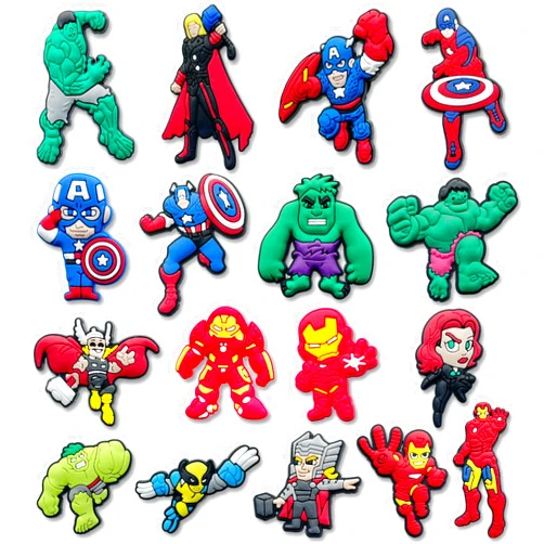 Isuqincey Superhero Shoe Charms for Croc Clogs Sandals Decoration, Shoe Accessories Charms for Adults Party Favors