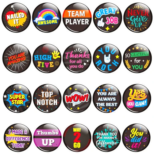 Dvbonike 40/100Pcs Reward Button Pins - Inspirational Recognition Badge Bulk Back to School Award Positive Motivation Incentive Pinback for Employee Workers Student Kids Office Supplies Party Favors