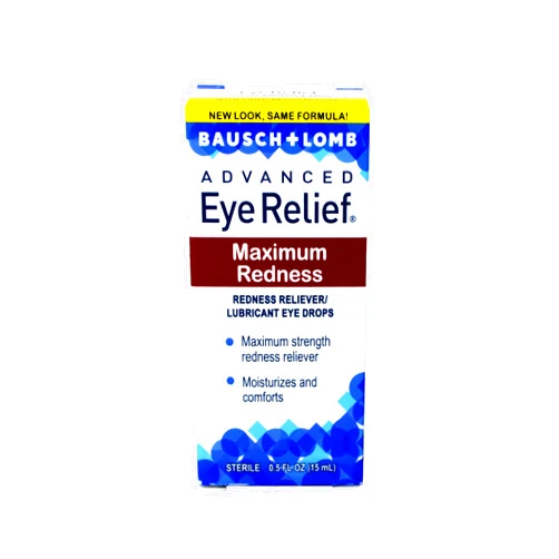 Bausch + Lomb Advanced Eye Relief – Maximum Redness Relief Eye Drops, 0.5 fl oz (15 mL)