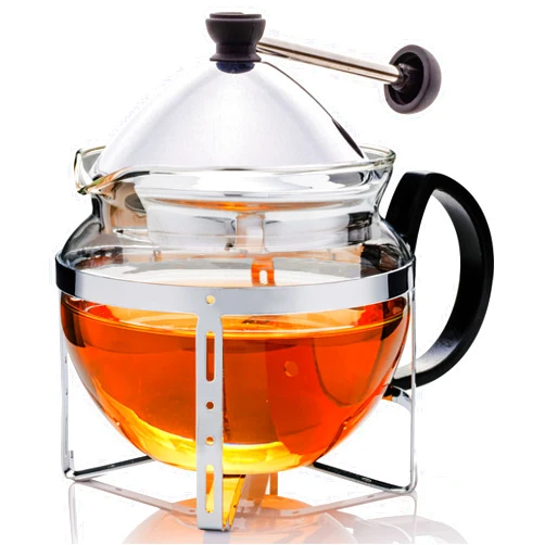 OVENTE Glass Teapot with Removable Stainless-Steel Infuser for Blooming Tea and Loose Leaf, 17oz Borosilicate Glass Tea Maker Perfect for Personal and Everyday Use, Clear FGH17T