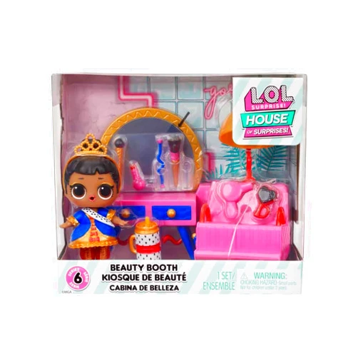 L.O.L. Surprise! OMG House of Surprises Beauty Booth Playset with Her Majesty Collectible Doll and 8 Surprises, Dollhouse Accessories, Holiday Toy, Great Gift for Kids Ages 4 5 6+ Years & Collectors