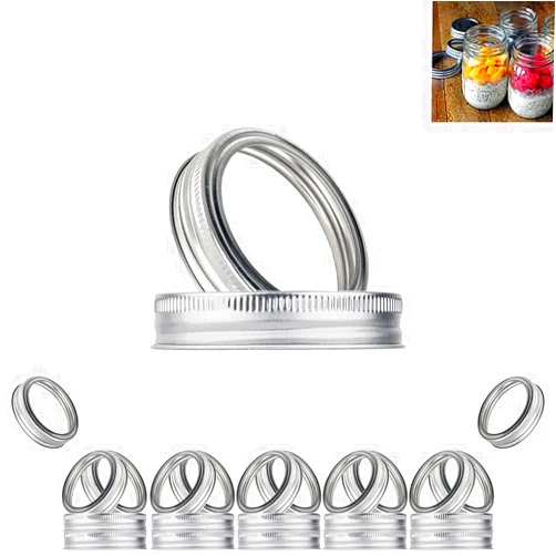 TYESMER 20pcs Rust Resistant Silver Mason Jar Replacement Rings,87mm Wide Mouth Mason Jar Bands Silver Canning Jar Band for Mason Jar,Canning Lids,Storage (87mm Wide Mouth,20pcs)