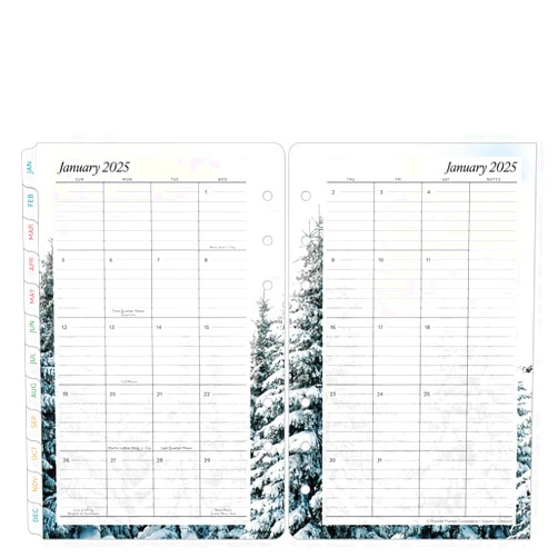 Franklin Covey FranklinCovey - Seasons Two-Page Monthly Calendar Tabs (Compact, Jan 2025 - Dec 2025)