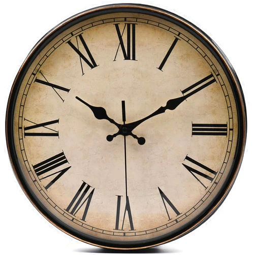Yesland 11'' Wall Clock - Silent Non Ticking - Quality Quartz Retro Design with Roman Numerals, Easy to Read for Home Office School Clock (Brown)