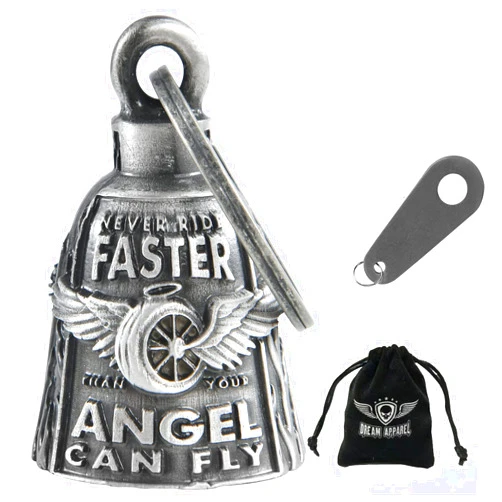 Dream Apparel Motorcycle Bells for Bikers Guardian Angel Gremlin Bells for Motorcycle Rider Key Chain for Luck