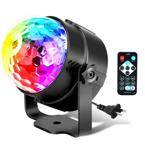 HOLIHIFI Disco Ball Party Lights Sound Activated Strobe Lamp with Remote Control for Home Room Dance Parties Bar Karaoke Xmas Wedding Show Club