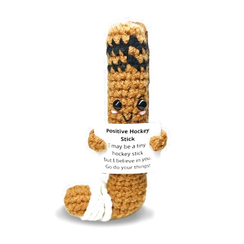 Generic Positive Crochet Hockey,Handmade Collectible Hockey Stick- Emotional Support Decor,Motivational Gift for Hockeys Fans,Player,Coach,Best Friend,Man Cave Sports Decor Accent