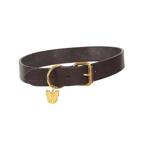 Shires Digby & Fox Flat Leather Dog Collar (Small, Brown)