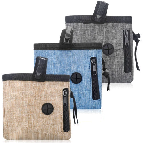 Hillban 3 Pcs Dog Treat Pouch Dog Treat Training Pouch Washable Dog Treat Bag with Waist Strap and Poop Bag Dispenser for Carry Puppy Pet Toys, Kibble, Treats Holder, 2 Ways to Wear (Simple)
