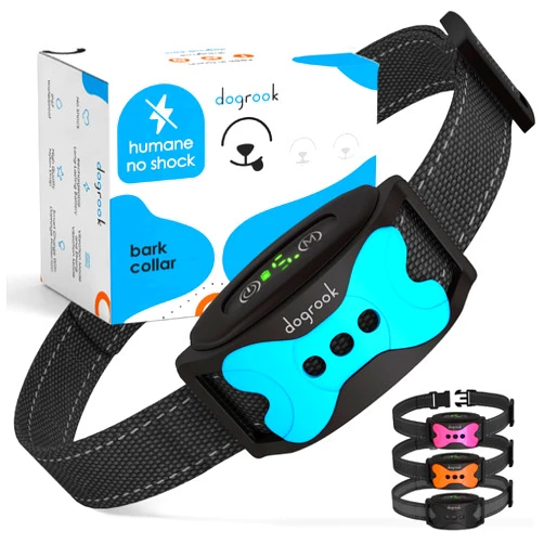 DogRook Dog Bark Collar | Smart Collar for Dog Training | No Shock | Beep & Vibration | Rechargeable | No Bark Collar for Dogs | Anti Bark Collar for Large Dog, Medium Dog, Small Dog | 12-110 lbs