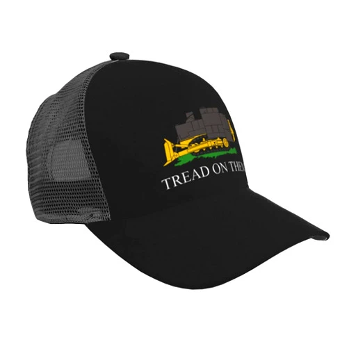 LIICHEES Tread on Them Killdozer Baseball Cap for Men Women Adjustable Breathable Curved Brim Mesh Trucker Caps Mesh Snapback Hat Black