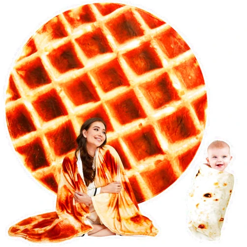 Lhedon Tortilla Blanket Baby 36inch and 71inch Gifts for Men Waffle Blanket Adult Size