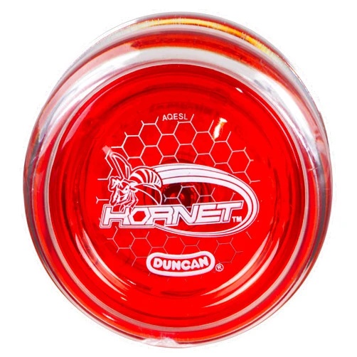 Duncan Toys Hornet Pro Looping Yo-Yo with String, Ball Bearing Axle and Plastic Body, Clear with Red Cap