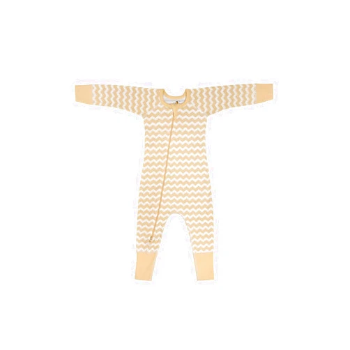 Beecotton Organics BeeCotton Unisex Baby 100% Organic Cotton Chevron Two-Way Zip Rompers