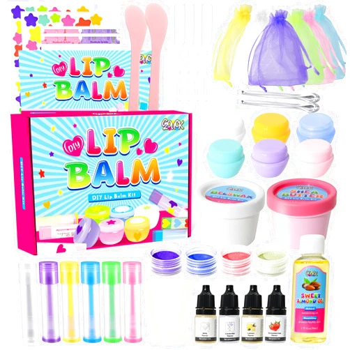 GZDUCK DIY Lip Balm Making Kit- 42Pcs Lip Balm Making Kit for Girls, Make Your Own Lip Gloss Making Kit, Lip Gloss Making Kit with Multi-flavor Multicolored DIY Makeup Set Gifts for Women Teens Kids