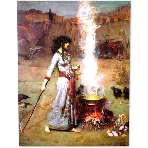 Lone Star Art Gothic Home Decor Magic Circle (The Witch) JW Waterhouse Wiccan Decor 18x24 Unframed Oddities and Curiosities Spooky Home Decor Witchy Decor Aesthetic for Your Home - Great Pagan Decor Gift Gothic Art