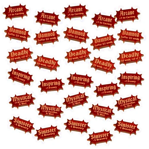 LITKO Mysterious Terrain Token Set Compatible with Age of Sigmar 3nd Edition, Translucent Red (30)