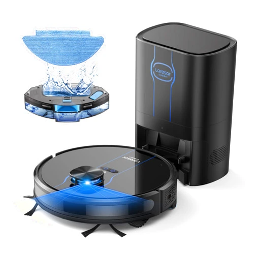 Laresar Clean Robot Vacuum, 3 in 1 Robotic Vacuum Cleaner with Self-Emptying Station for 60 Days, LiDAR Navigation, 3500Pa Suction, WiFi/APP/Alexa, Ideal for Pet Hair, Carpet and Hard Floor