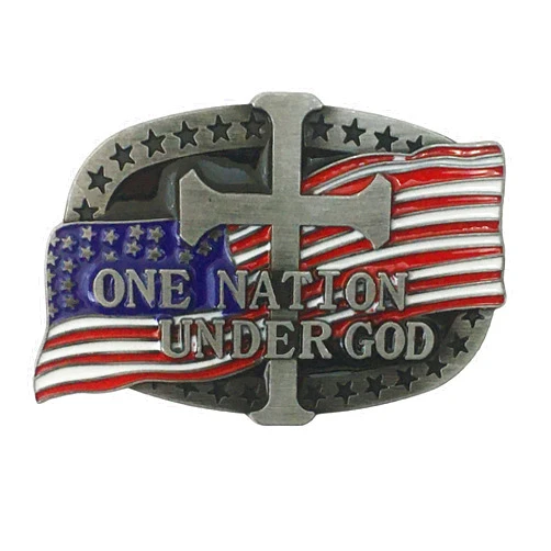 Handmade American Flag Belt Buckle USA Military One Nation Under God Belt Buckle