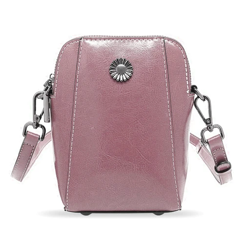 Lecxci Women Vintage Leather Crossbody Phone Bag, Small Messenger Shoulder Bag Cash Handbag Wallet Purse With Card Slots