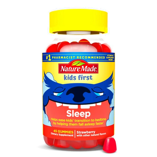 Nature Made Kids First Sleep Melatonin Gummies, 100% Drug-Free Sleep Aid, Kids Sleep Gummies for Restful Sleep, 45 Count
