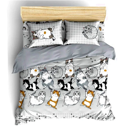 Tamegems Bedding Cute Cat Kitten Collection Comforter ONLY Set CB (Gray 078, Comforter only 90